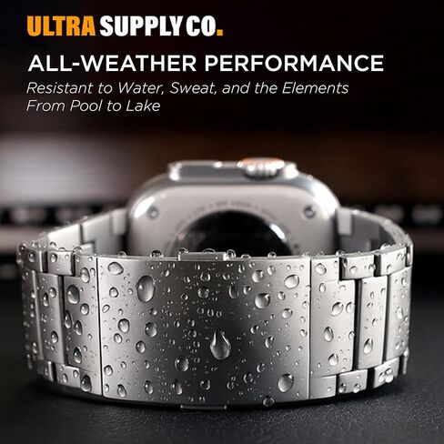 سوار Ultra 2 من التيتانيوم مع مشبك مغناطيسي وDLC (الكربون مثل الماس) متوافق مع Apple Watch Ultra 2 وUltra 1 سوار تيتانيوم مقاس 49 ملم (أسود) in Kuwait
