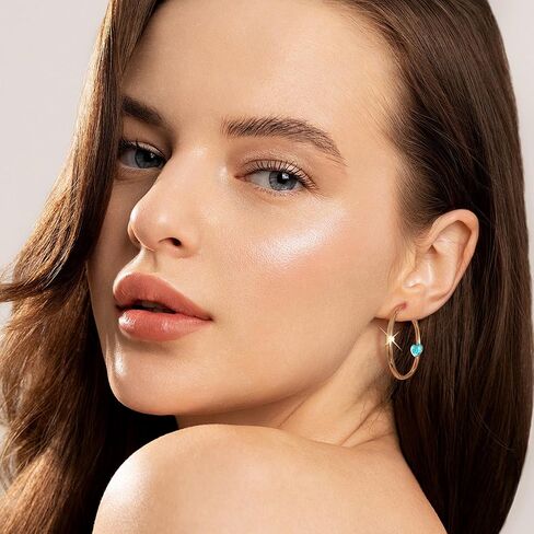 EVEVIC Trendy Austrian Crystals Heart Hoop Earrings for Women 14K Gold Plated Hypoallergenic Hoops Earring Jewelry Gift in Kuwait