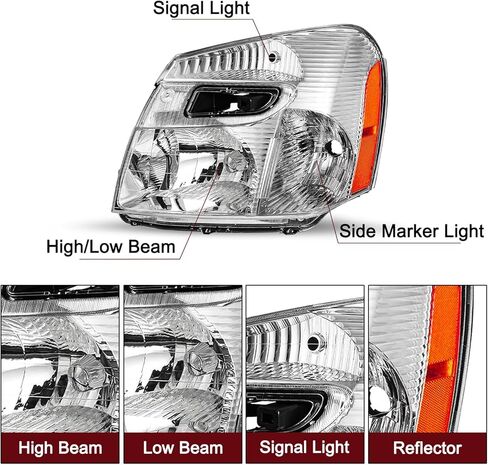 مجموعة المصباح الأمامي JSBoyat ملاءمة لبرنامج تشغيل Chevy Equinox وجانب الركاب ، Hourme Housing مع Amber Reflector in Kuwait