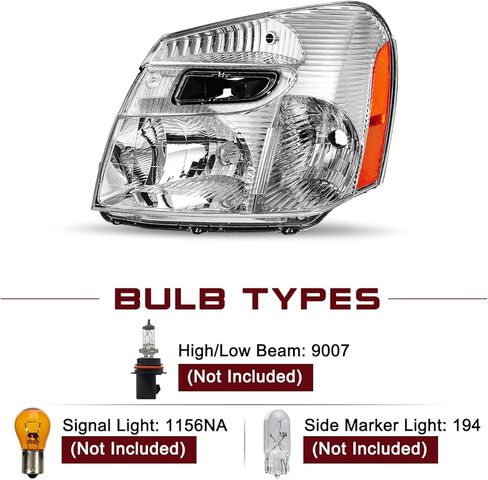 مجموعة المصباح الأمامي JSBoyat ملاءمة لبرنامج تشغيل Chevy Equinox وجانب الركاب ، Hourme Housing مع Amber Reflector in Kuwait