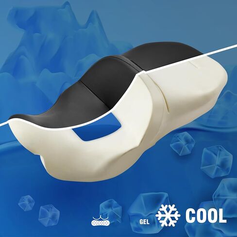 Gel Drive Sofa Seat For Harley Fit For Harley, SLMOTO Rider Passenger Hammock Motorcycle Seat Cushion Fit for Touring Road King Street Glide Road Glide Electra Glide 2009-2024 Black Blue in Kuwait