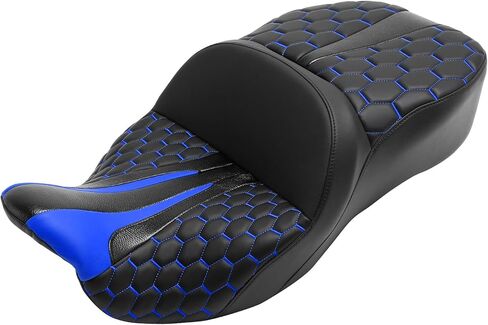Gel Drive Sofa Seat For Harley Fit For Harley, SLMOTO Rider Passenger Hammock Motorcycle Seat Cushion Fit for Touring Road King Street Glide Road Glide Electra Glide 2009-2024 Black Blue in Kuwait