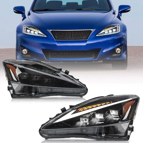 Fione: بالنسبة إلى Lexus IS250 المصابيح الأمامية Assembly 2006-2012 IS250/IS250C IS350/IS350C IS220D ، 2008-2014 ISF عرض ISF مع Amber LED DRL START UP RISETANGER RASENGER و READ SIDE in Saudi Arabia