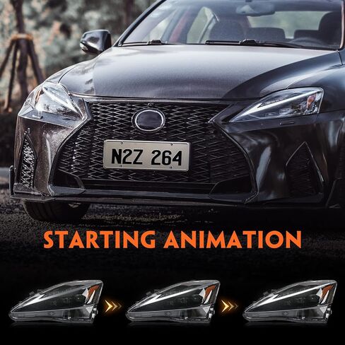 Fione: بالنسبة إلى Lexus IS250 المصابيح الأمامية Assembly 2006-2012 IS250/IS250C IS350/IS350C IS220D ، 2008-2014 ISF عرض ISF مع Amber LED DRL START UP RISETANGER RASENGER و READ SIDE in Saudi Arabia
