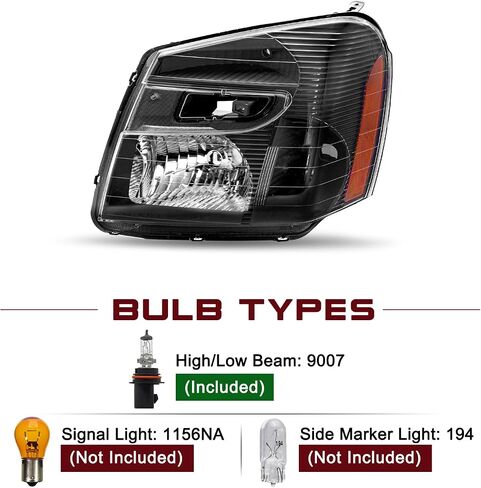 مجموعة المصباح الأمامي JSBoyat ملاءمة لبرنامج تشغيل Chevy Equinox وجانب الركاب ، Hourme Housing مع Amber Reflector in Kuwait