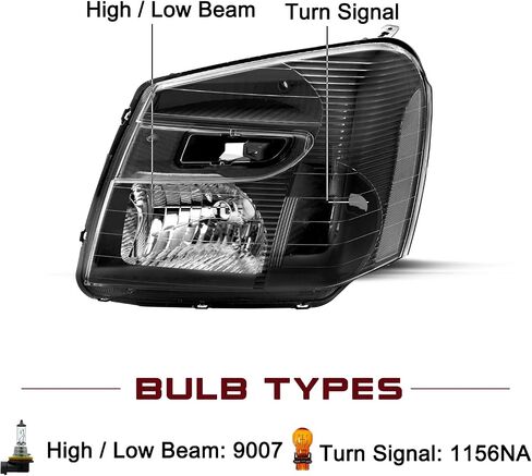 مجموعة المصباح الأمامي JSBoyat ملاءمة لبرنامج تشغيل Chevy Equinox وجانب الركاب ، Hourme Housing مع Amber Reflector in Kuwait