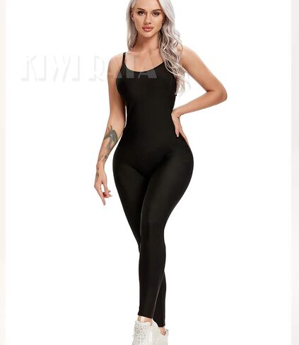 KIWI RATA Womens Sexy Bodycon Backless Jumpsuit Workout One-Piece Cacual Sculpted Bodysuit Sport Romper in Saudi Arabia