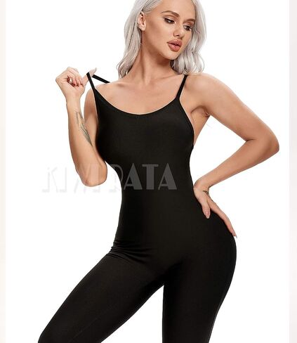 KIWI RATA Womens Sexy Bodycon Backless Jumpsuit Workout One-Piece Cacual Sculpted Bodysuit Sport Romper in Saudi Arabia