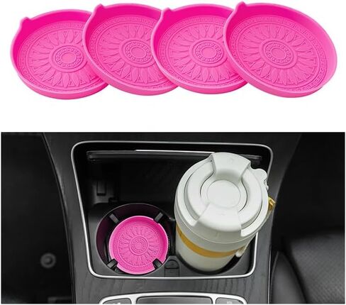 4 PCS Car Cup Holder Coasters, CPProDilig Black Cup Holder Sets, Car Accessories Interior Silicone Universal Cup Holders for Women and Men (Black) in Saudi Arabia