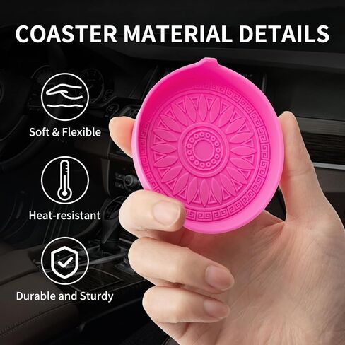 4 PCS Car Cup Holder Coasters, CPProDilig Black Cup Holder Sets, Car Accessories Interior Silicone Universal Cup Holders for Women and Men (Black) in Saudi Arabia