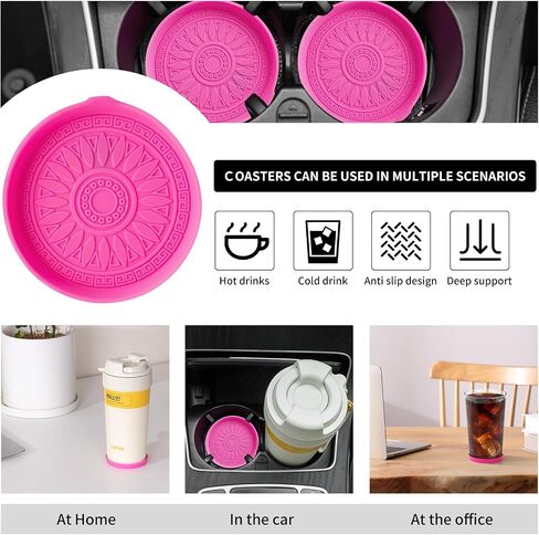 4 PCS Car Cup Holder Coasters, CPProDilig Black Cup Holder Sets, Car Accessories Interior Silicone Universal Cup Holders for Women and Men (Black) in Saudi Arabia