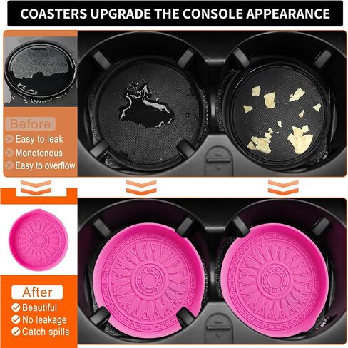 4 PCS Car Cup Holder Coasters, CPProDilig Black Cup Holder Sets, Car Accessories Interior Silicone Universal Cup Holders for Women and Men (Black) in Saudi Arabia