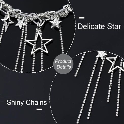 Heart Chunky Choker Necklace for Women Y2K Layered Rhinestone Necklaces Goth Irregular Tassel Necklaces Jewelry Gift in Kuwait