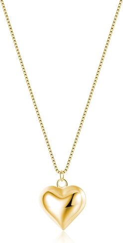 SLUYNZ 925 Sterling Silver Chunky Love Heart Choker Necklace for Women Teens Simple Love Heart Pendant Necklace in Saudi Arabia