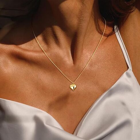 SLUYNZ 925 Sterling Silver Chunky Love Heart Choker Necklace for Women Teens Simple Love Heart Pendant Necklace in Saudi Arabia
