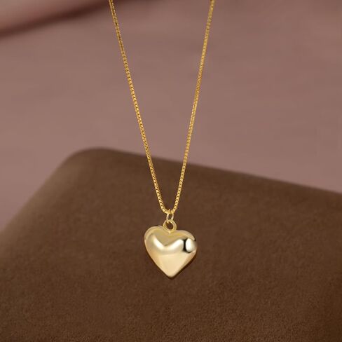 SLUYNZ 925 Sterling Silver Chunky Love Heart Choker Necklace for Women Teens Simple Love Heart Pendant Necklace in Saudi Arabia