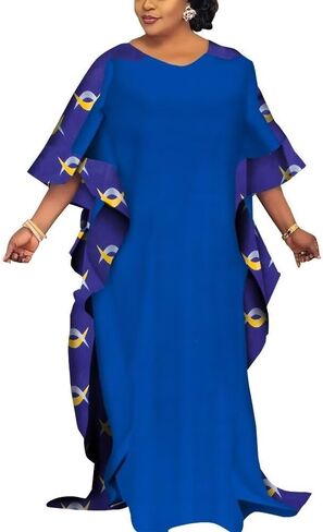 Satin Robe Dresses for Women 3/4 Sleeve Kaftan African Dashiki Party Dresses Cocktail Dress Lady Wedding Guest Dress in Kuwait