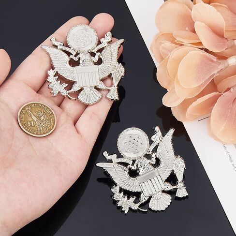 SUPERFINDINGS 2Pcs US Army Eagle Pin Gold Military Army Lapel Pin Alloy Brooch Hat Pins US Veteran Lapel Pins Armys Decal in Saudi Arabia