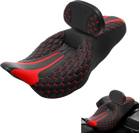 C.C. RIDER Motorcycle Seat Driver Passenger Touring Seat with Backrests for Harley Davison Electra Glide Classic Street Glide Road Glide 2009-2023 in Saudi Arabia