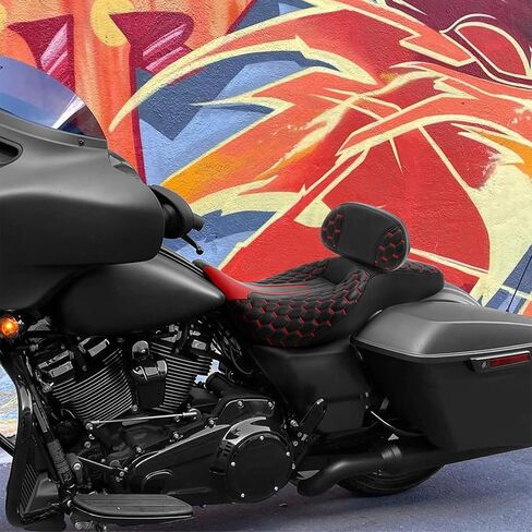 C.C. RIDER Motorcycle Seat Driver Passenger Touring Seat with Backrests for Harley Davison Electra Glide Classic Street Glide Road Glide 2009-2023 in Saudi Arabia