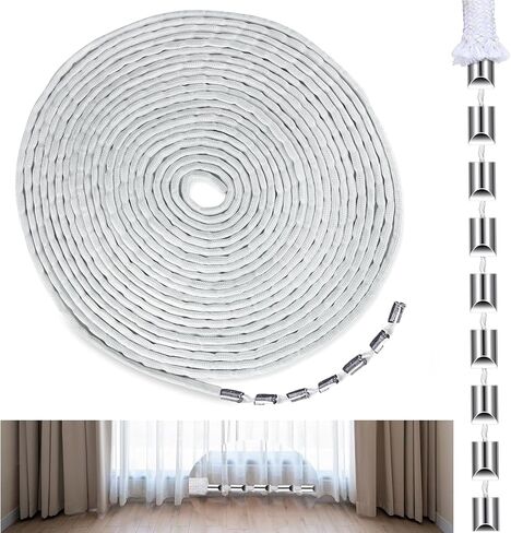 Curtain Weighted Tape,Drapery Weight Rope Leaded Weighted Drapery Tape Weighted Lead Rope Increase Drapery Weights for Outdoor Indoor Curtain DIY Length Curtain Accessories (10 Yard) in Saudi Arabia
