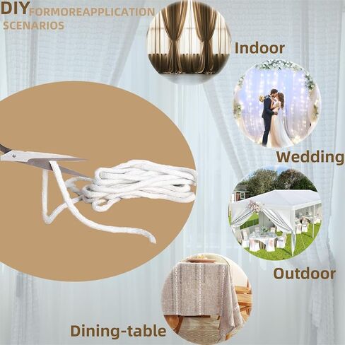 Curtain Weighted Tape,Drapery Weight Rope Leaded Weighted Drapery Tape Weighted Lead Rope Increase Drapery Weights for Outdoor Indoor Curtain DIY Length Curtain Accessories (10 Yard) in Saudi Arabia