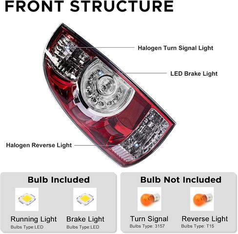 LED Tail Light Assembly Fit for 2005-2015 Toyota Tacoma Rear Lamp Left Driver Side Replacement 81560-04160 in Saudi Arabia