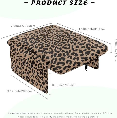 Dreaweet Brown Leopard Print Center Console Cover Thick Arm Rest Cover for Car Women Cheetah Car Accessories Interior Middle Console Cushion Cover Pad with Pockets in Saudi Arabia