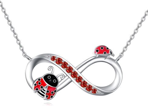 URONE Ladybug Sterling Silver Infinity Pendant Necklace for Women in Saudi Arabia