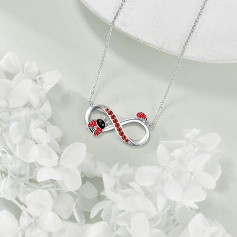 URONE Ladybug Sterling Silver Infinity Pendant Necklace for Women in Saudi Arabia