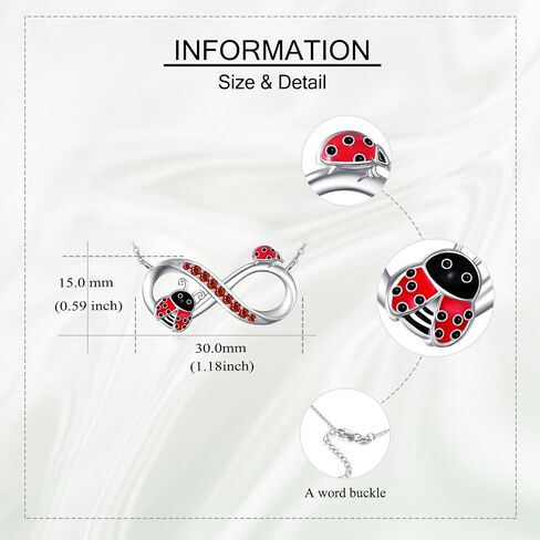 URONE Ladybug Sterling Silver Infinity Pendant Necklace for Women in Saudi Arabia
