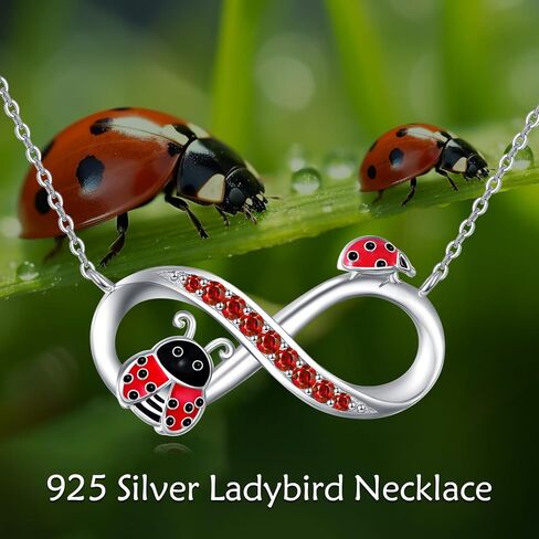 URONE Ladybug Sterling Silver Infinity Pendant Necklace for Women in Saudi Arabia