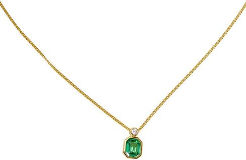 قلادة ذهبية 14K مع كنز قلادة زمرد مثمن ، هدية أنيقة وجميلة لها ، مثالية لزوجة أو يوم خاص للمرأة in Kuwait