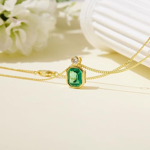 قلادة ذهبية 14K مع كنز قلادة زمرد مثمن ، هدية أنيقة وجميلة لها ، مثالية لزوجة أو يوم خاص للمرأة in Kuwait