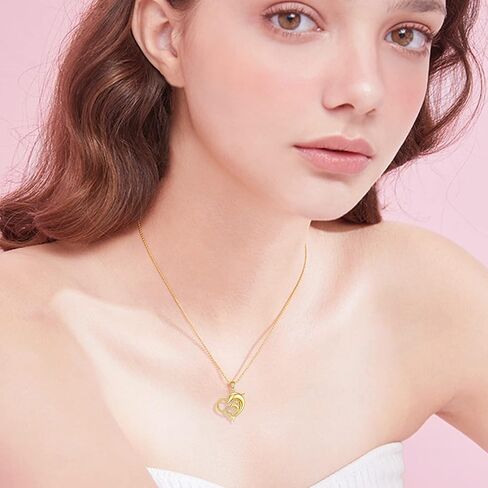 KECHO 14k Gold Dolphin Necklace Yellow Gold Love Heart Dolphin Pendant Necklace Fine Gold Necklace Jewelry Mothers Day Gifts for Mother Mom Women Daughter in Saudi Arabia