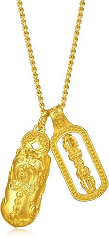 CHOW SANG SANG 999.9 24K Solid Gold Cultural Blessing Auspicious Pixiu & Vajra Charms Necklace for Women 47cm 95896N Price-by-Weight 8.98g Gold in Saudi Arabia