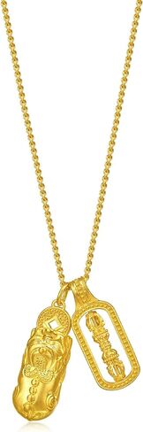 CHOW SANG SANG 999.9 24K Solid Gold Cultural Blessing Auspicious Pixiu & Vajra Charms Necklace for Women 47cm 95896N Price-by-Weight 8.98g Gold in Saudi Arabia