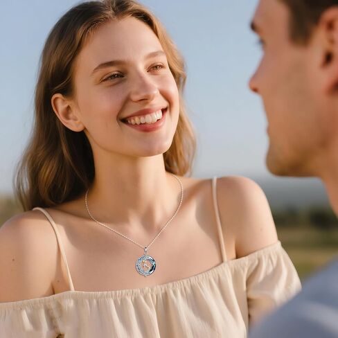 Letter A-Z Necklace for Women 925 Sterling Silver Blue Crystal Pendant Necklace Star Letter Jewelry Gifts in Kuwait