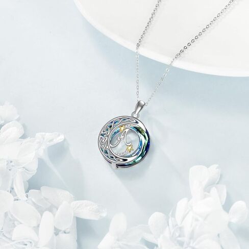 Letter A-Z Necklace for Women 925 Sterling Silver Blue Crystal Pendant Necklace Star Letter Jewelry Gifts in Kuwait