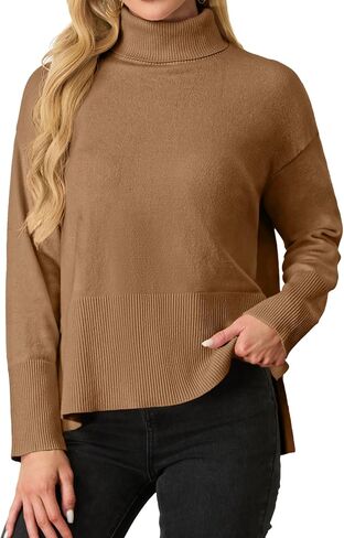 IWOLLENCE 2024 Winter Fall Turtleneck Sweater High Neck Long Sleeve Sweaters Pullover Outfit in Kuwait