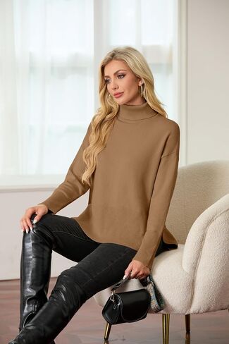 IWOLLENCE 2024 Winter Fall Turtleneck Sweater High Neck Long Sleeve Sweaters Pullover Outfit in Kuwait