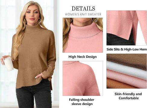 IWOLLENCE 2024 Winter Fall Turtleneck Sweater High Neck Long Sleeve Sweaters Pullover Outfit in Kuwait