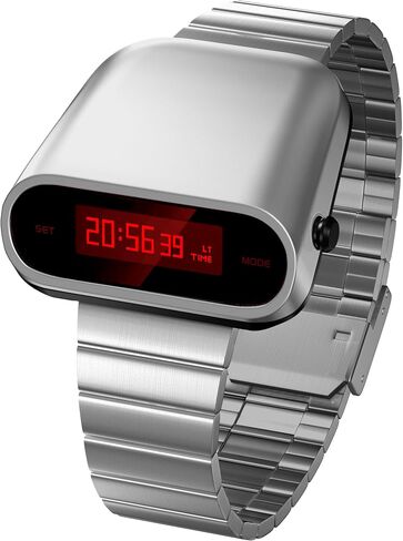 Unique Metal Watch, OLED Display Men Digital Watches, Lift-to-Wake Screen, Stainless Steel Strap in Saudi Arabia