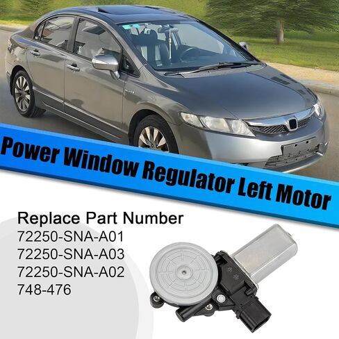منظم نافذة الطاقة منظم المحرك الأيسر لـ Honda Civic سيدان 1.3L 1.8L 2.0L 2006-2011 استبدال 72250-SNA-A01 72250-SNA-A03 72250-SNA-A02 748-476 جانب السائق الأيسر الأمامي الأمامي in Saudi Arabia