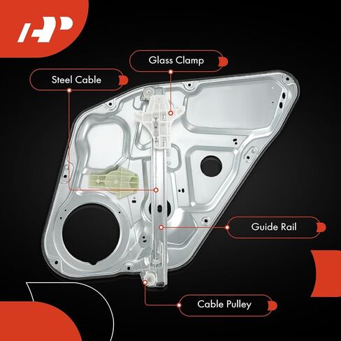 A-Premium Rear Driver Side Electric Power Window Regulator with Motor Compatible with Hyundai Sonata 2006 2007 2008 2009 2010, with Panel in Saudi Arabia