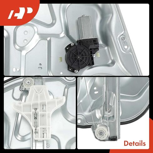 A-Premium Rear Driver Side Electric Power Window Regulator with Motor Compatible with Hyundai Sonata 2006 2007 2008 2009 2010, with Panel in Saudi Arabia