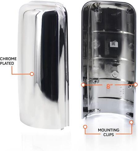 TORQUE Chrome Door Mirror Cover Pair Set Replacement for 2008-2015 Freightliner Cascadia Trucks (Not compatible with Evolution) Driver Left Side Passenger Right Side RHD (TR038-L TR038-R) in Saudi Arabia