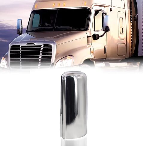 TORQUE Chrome Door Mirror Cover Pair Set Replacement for 2008-2015 Freightliner Cascadia Trucks (Not compatible with Evolution) Driver Left Side Passenger Right Side RHD (TR038-L TR038-R) in Saudi Arabia