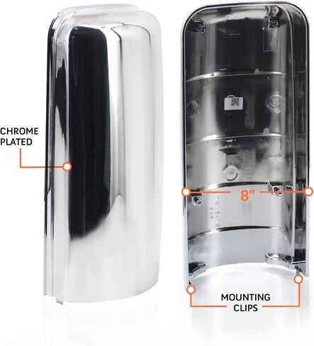 TORQUE Chrome Door Mirror Cover Pair Set Replacement for 2008-2015 Freightliner Cascadia Trucks (Not compatible with Evolution) Driver Left Side Passenger Right Side RHD (TR038-L TR038-R) in Saudi Arabia