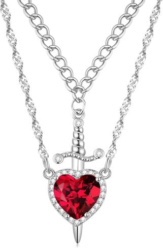 Couple Friendship Necklaces for Best Friend Heart Sword Pendant Necklace for Women Matching Necklace for Him Her Valentine's Day Gift Jewelry in Saudi Arabia